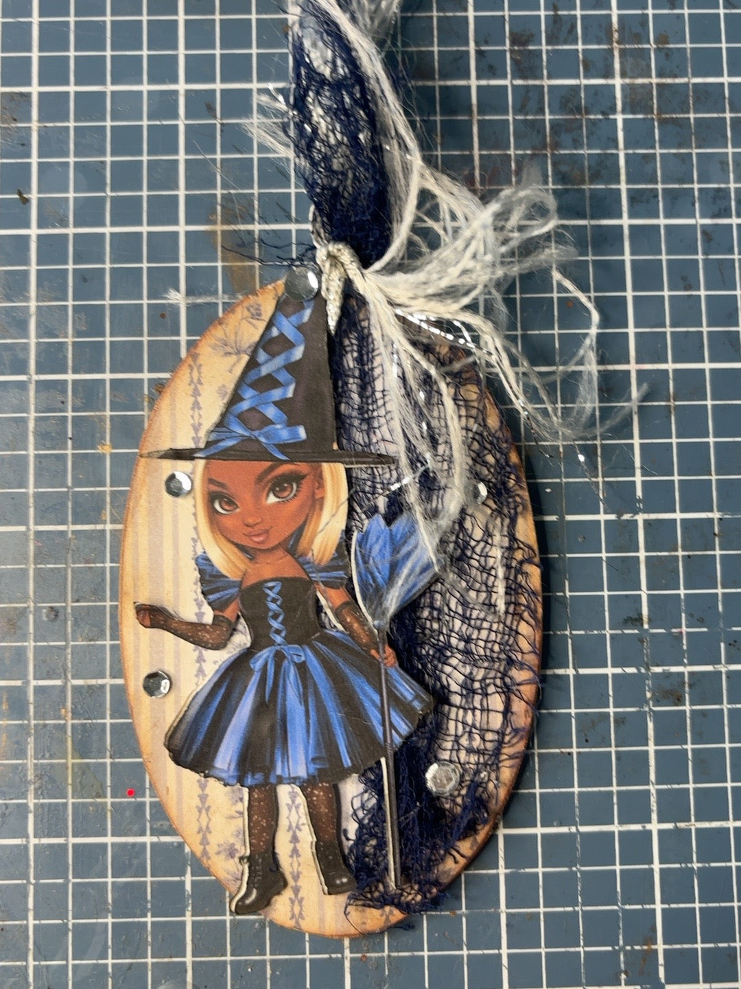 My Little Craftmate Enchantress Journaling Tag #4, mixed-media chipboard tag with lined journaling back